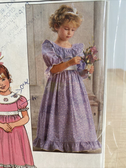 Butterick 3087 Child Size 6 Bridesmaid Dress Party Dress