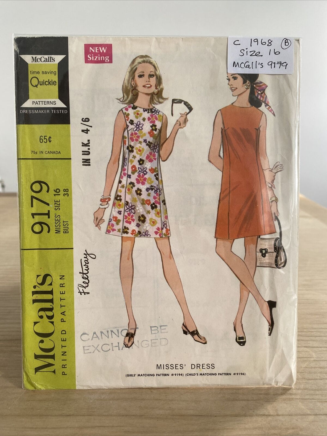 McCalls 9179 Womens Size 16 Dress *