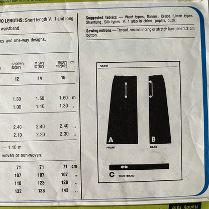 Simplicity 9113 Womens Size 14 Skirt *