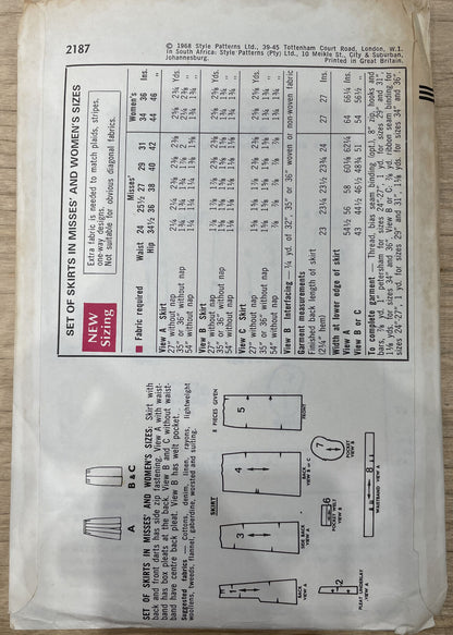 Style 2187 Womens Waist 24” Skirt