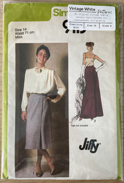 Simplicity 9113 Womens Size 14 Skirt *
