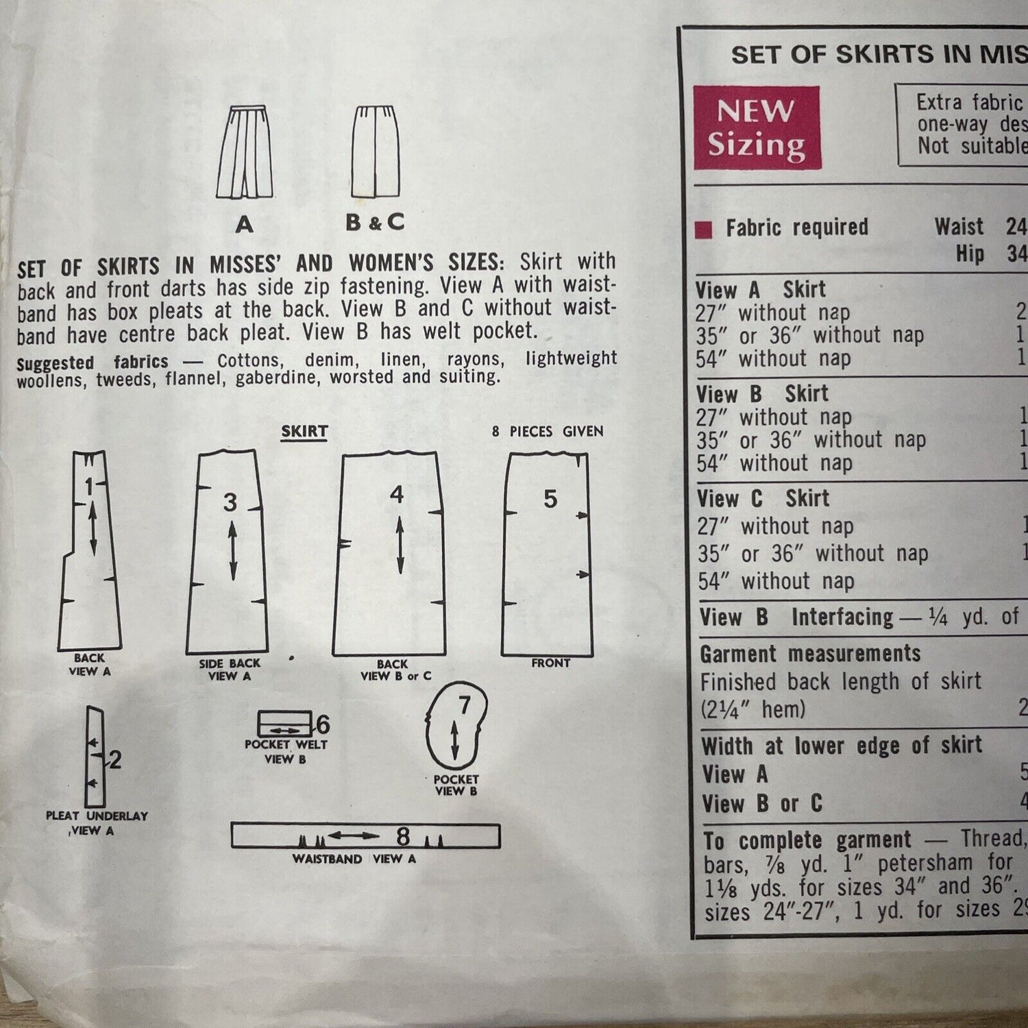 Style 2187 Womens Waist 24” Skirt