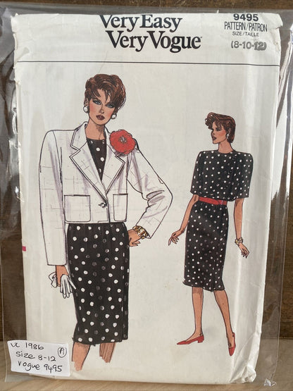 Vogue 9495 Womens Size 8-12 Jacket Dress FF
