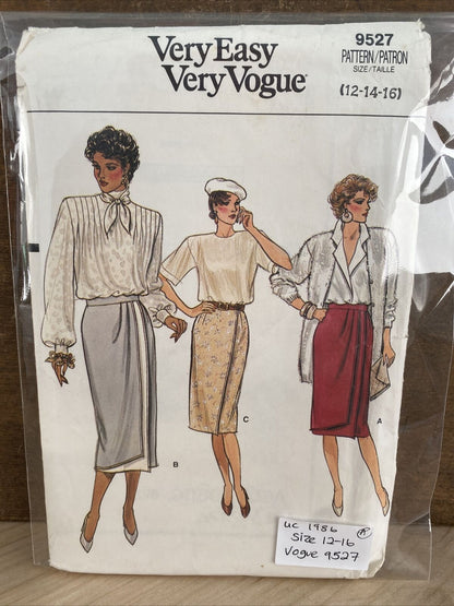 Vogue 9527 Womens Size 12-16 Skirt FF