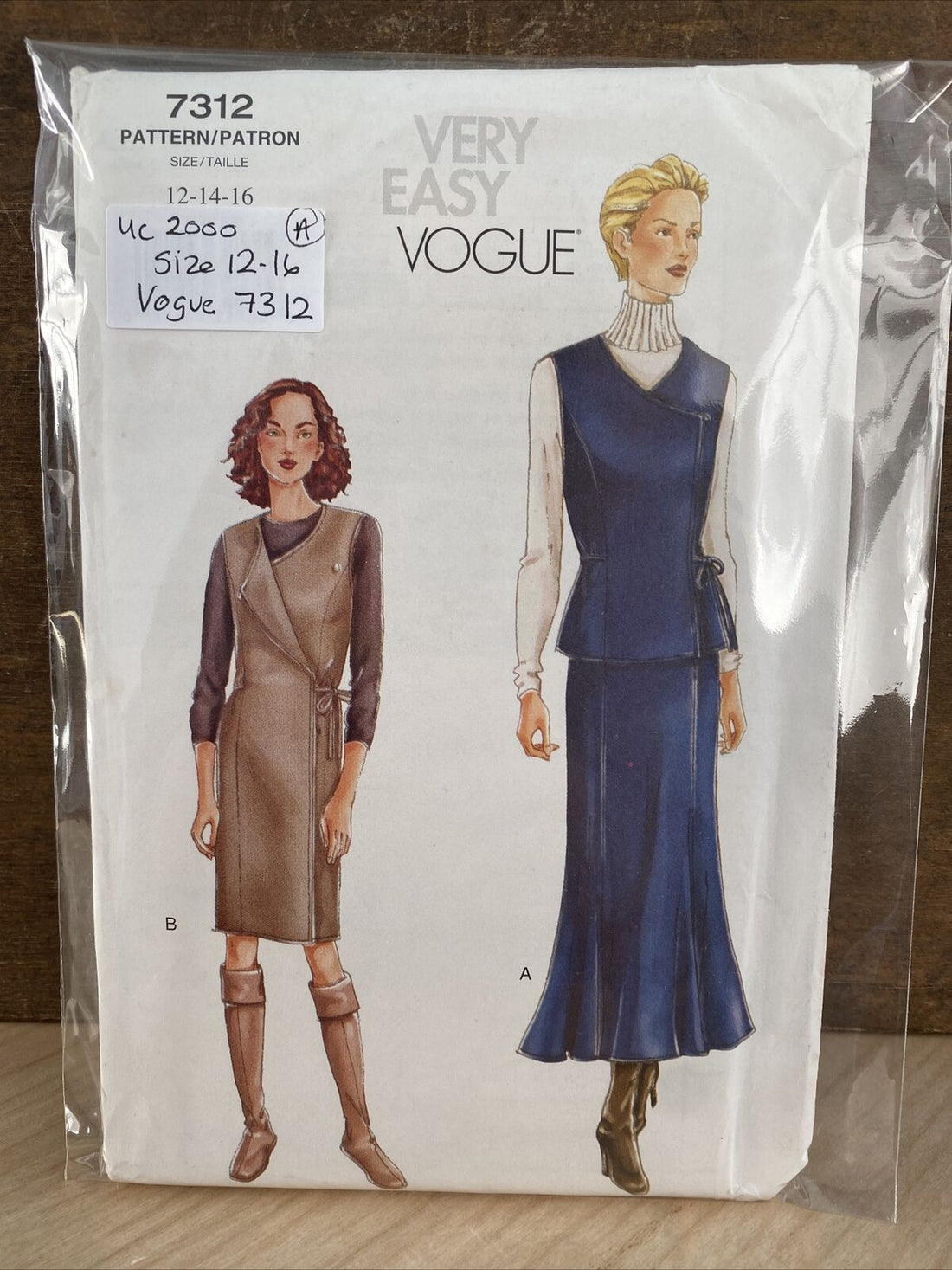 Vogue 7312 Womens Size 12-16 Dress