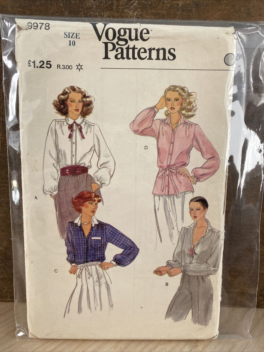 Vogue 9978 Womens Size 10 Blouse Shirt