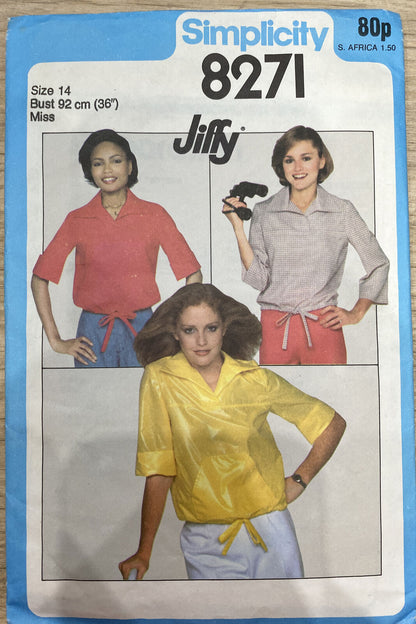 Simplicity 8271 Womens Size 14 Top *