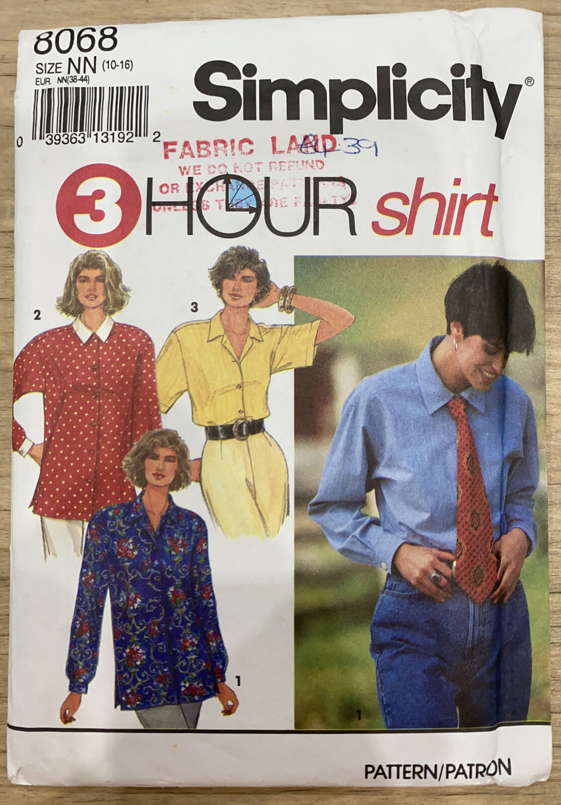 Simplicity 8068 Womens Size 10-16 Shirt *