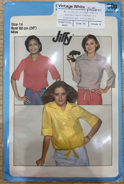 Simplicity 8271 Womens Size 14 Top *