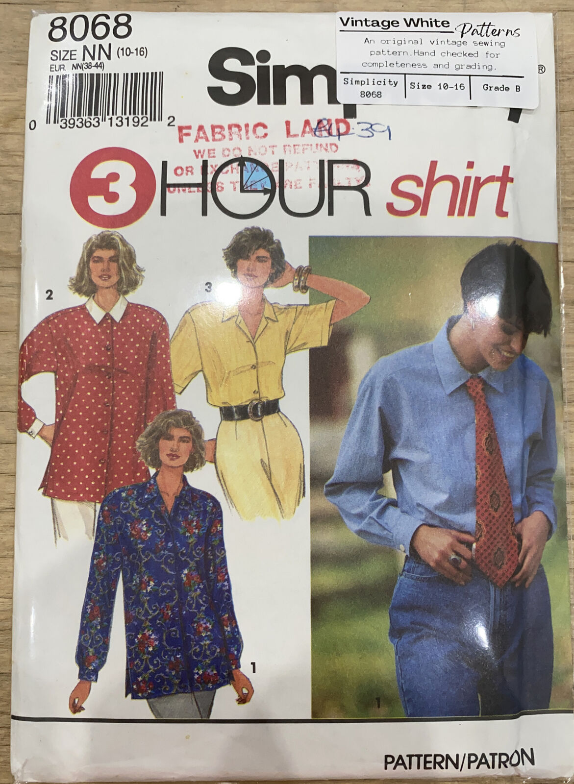 Simplicity 8068 Womens Size 10-16 Shirt *