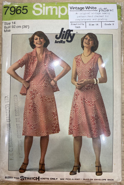 Simplicity 7965 Womens Size 14 Dress Jacket