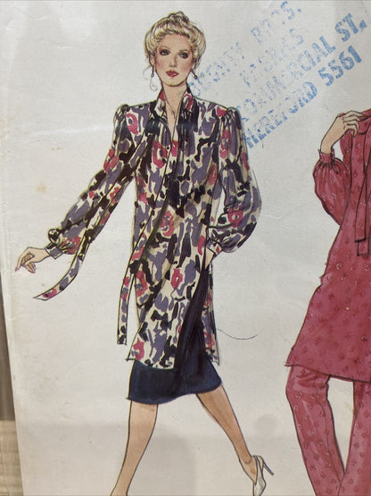 Vogue 7960 Womens Size 12 Tunic Trousers Skirt FF