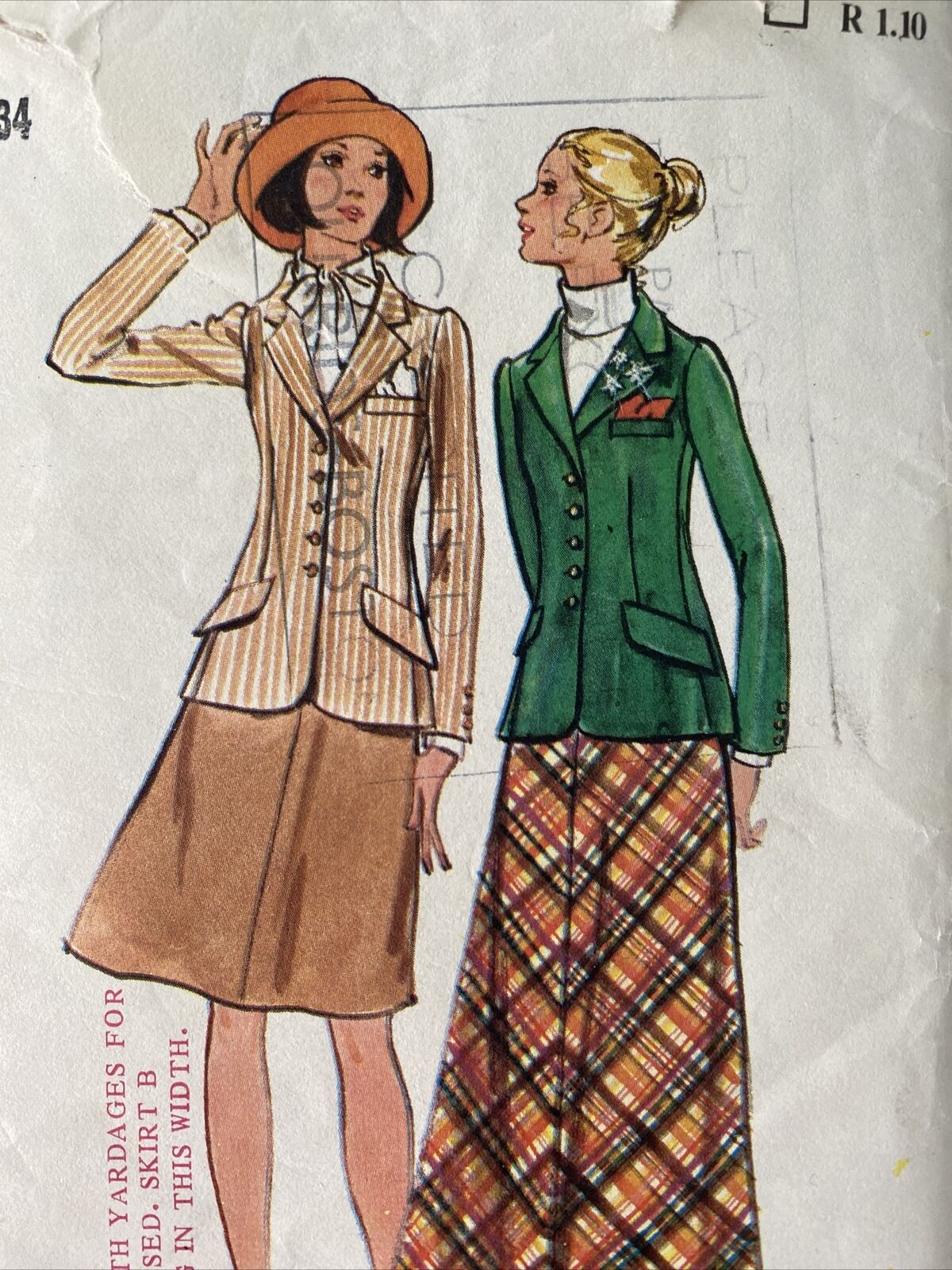 Butterick 6569 Womens Size 12 Jacket Skirt *