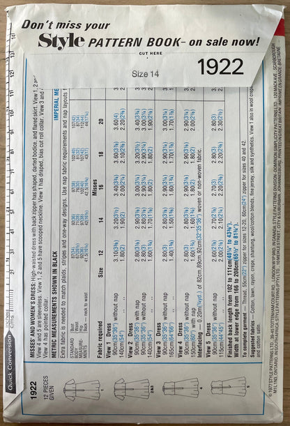 Style 1922 Womens Size 14 Dress