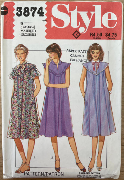 Style 3874 Womens Size 12-16 Maternity Dress FF