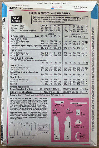 Simplicity 8285 Womens Size 16 Dress