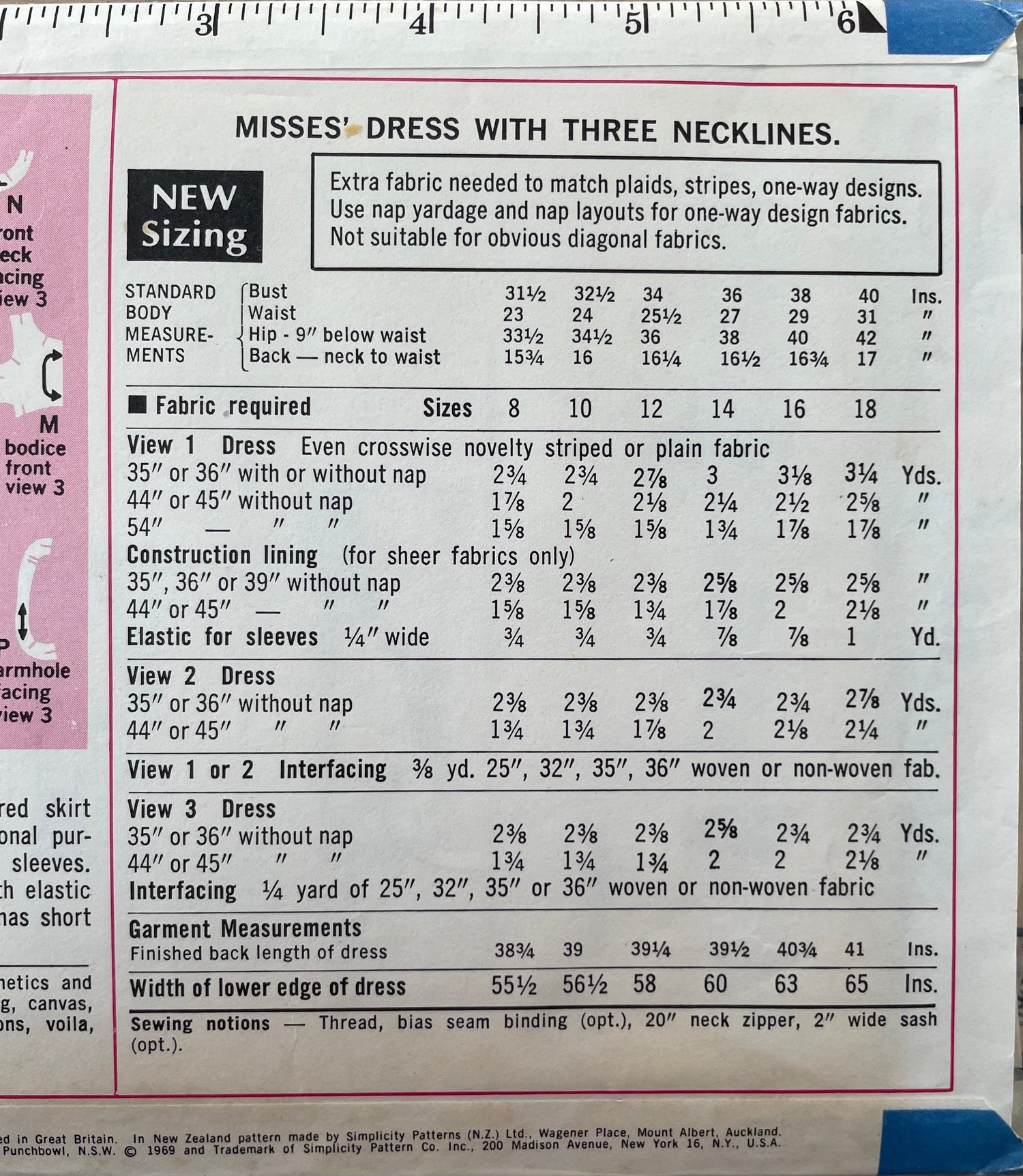 Simplicity 8186  Womens Size 16 Dress