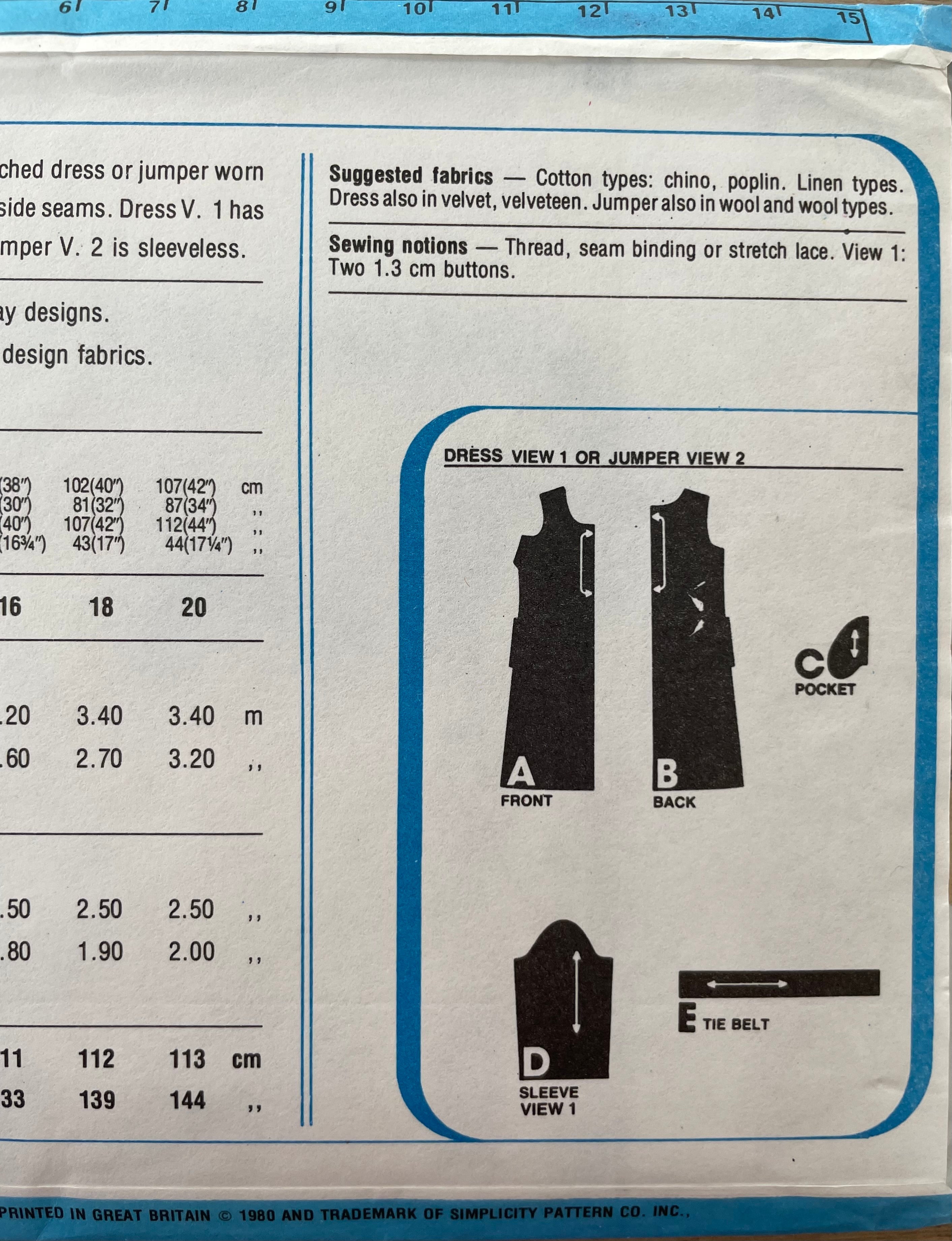 Simplicity 9601 Womens Size 14 Dress FF