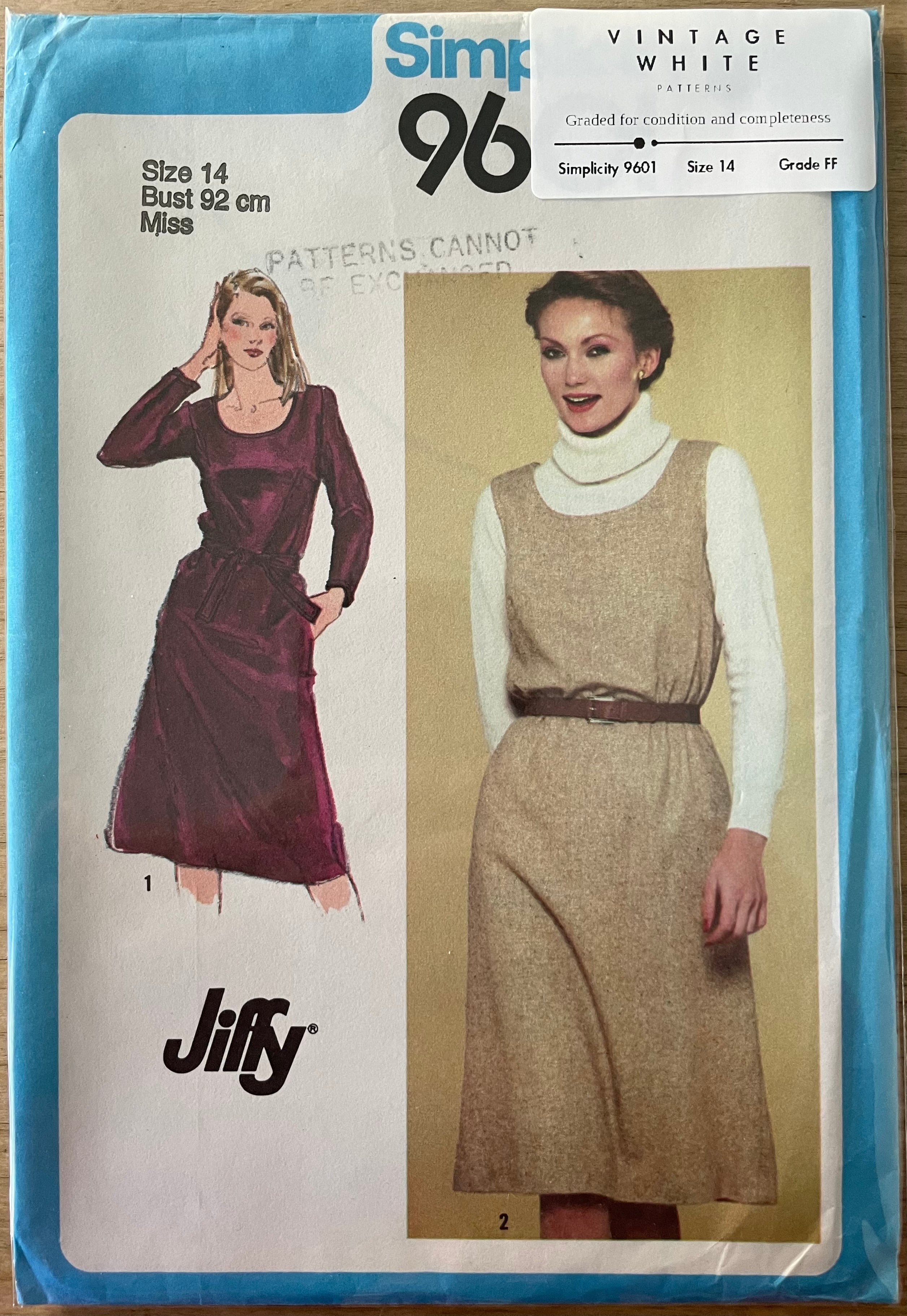 Simplicity 9601 Womens Size 14 Dress FF