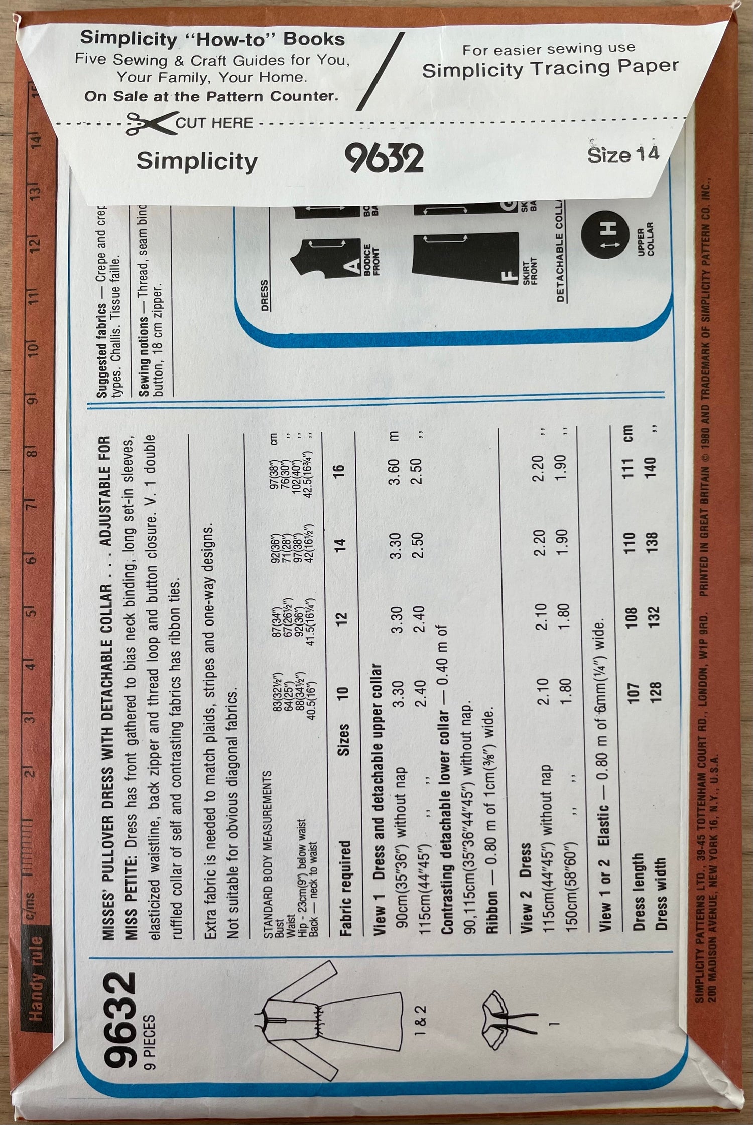 Simplicity 9632 Womens Size 14 Dress FF