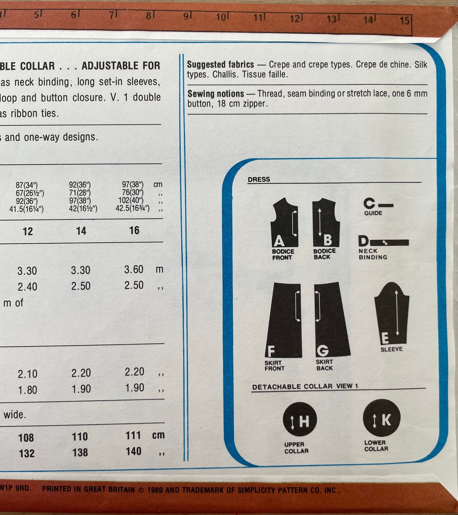 Simplicity 9632 Womens Size 14 Dress FF