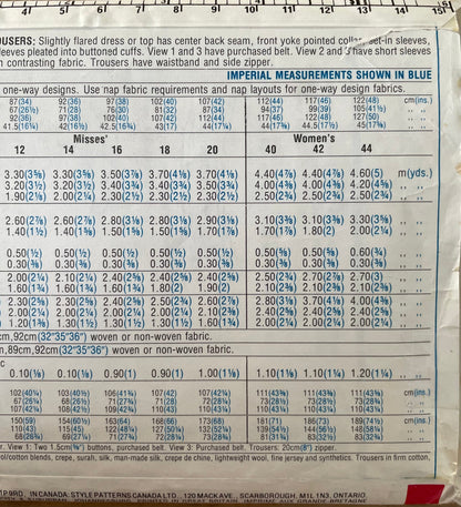 Style 1515 Womens Size 16 Dress Top Trousers