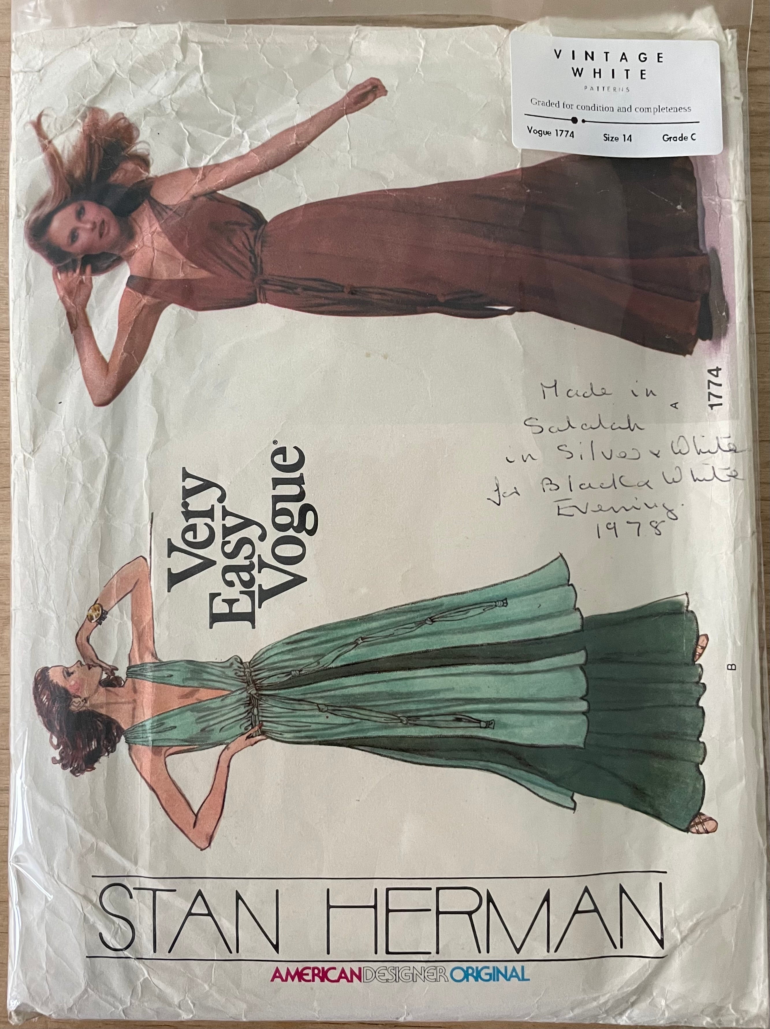 Vogue 1774 Womens Size 14 Dress