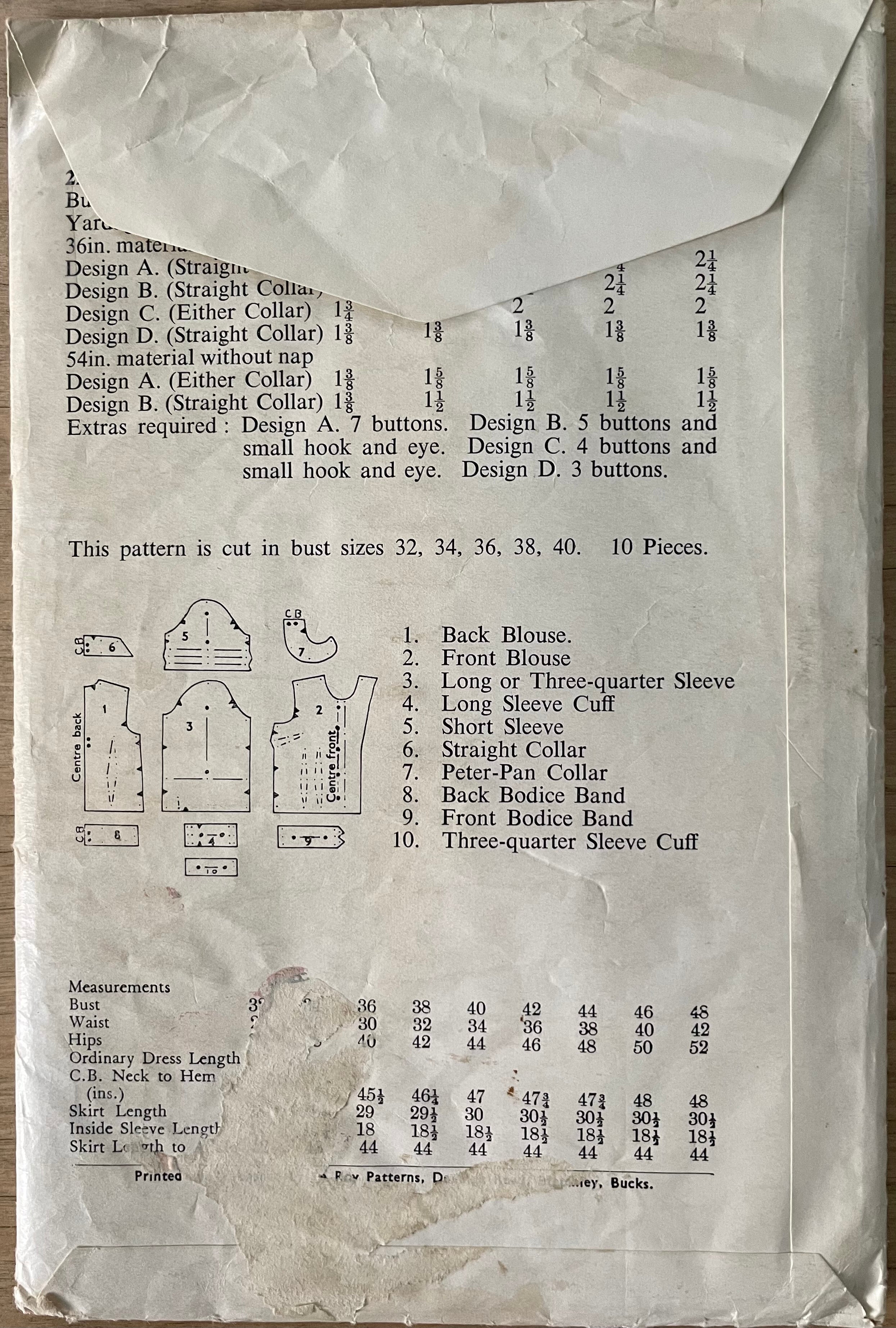 Le Roy 2298 Womens Bust 34” Blouse FF