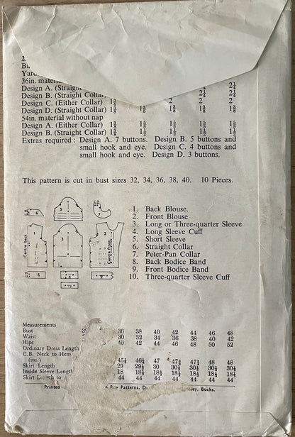 Le Roy 2298 Womens Bust 34” Blouse FF