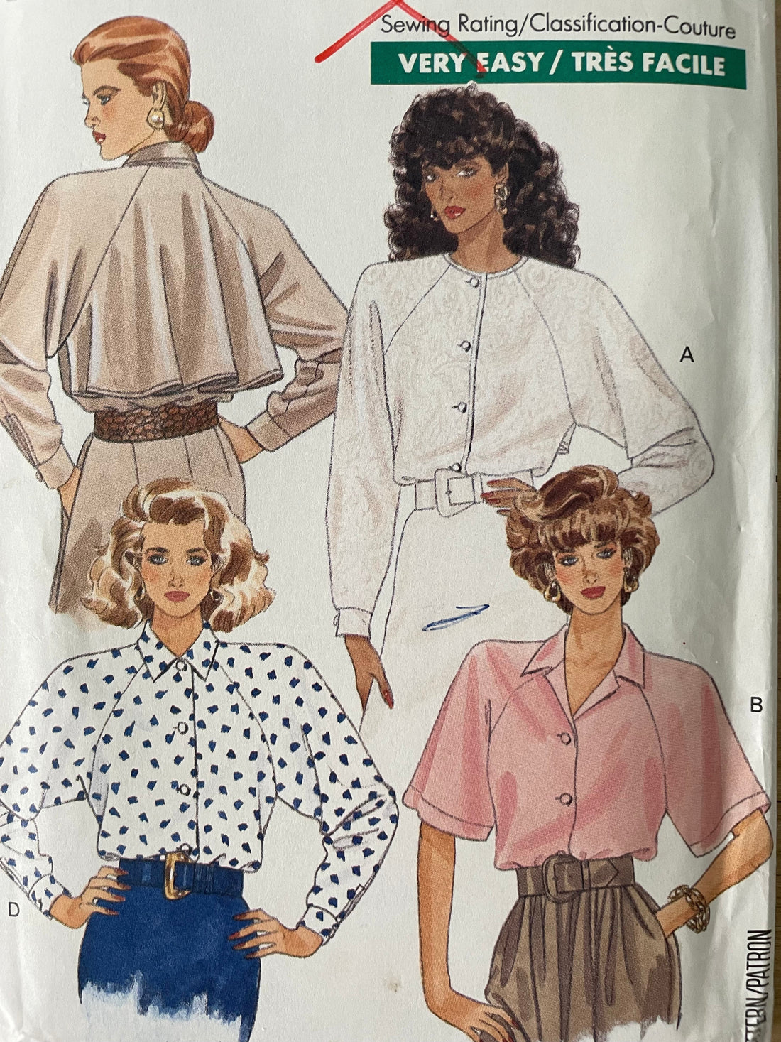 Butterick 3029 Womens Size 12-16 Shirt Blouse Top FF
