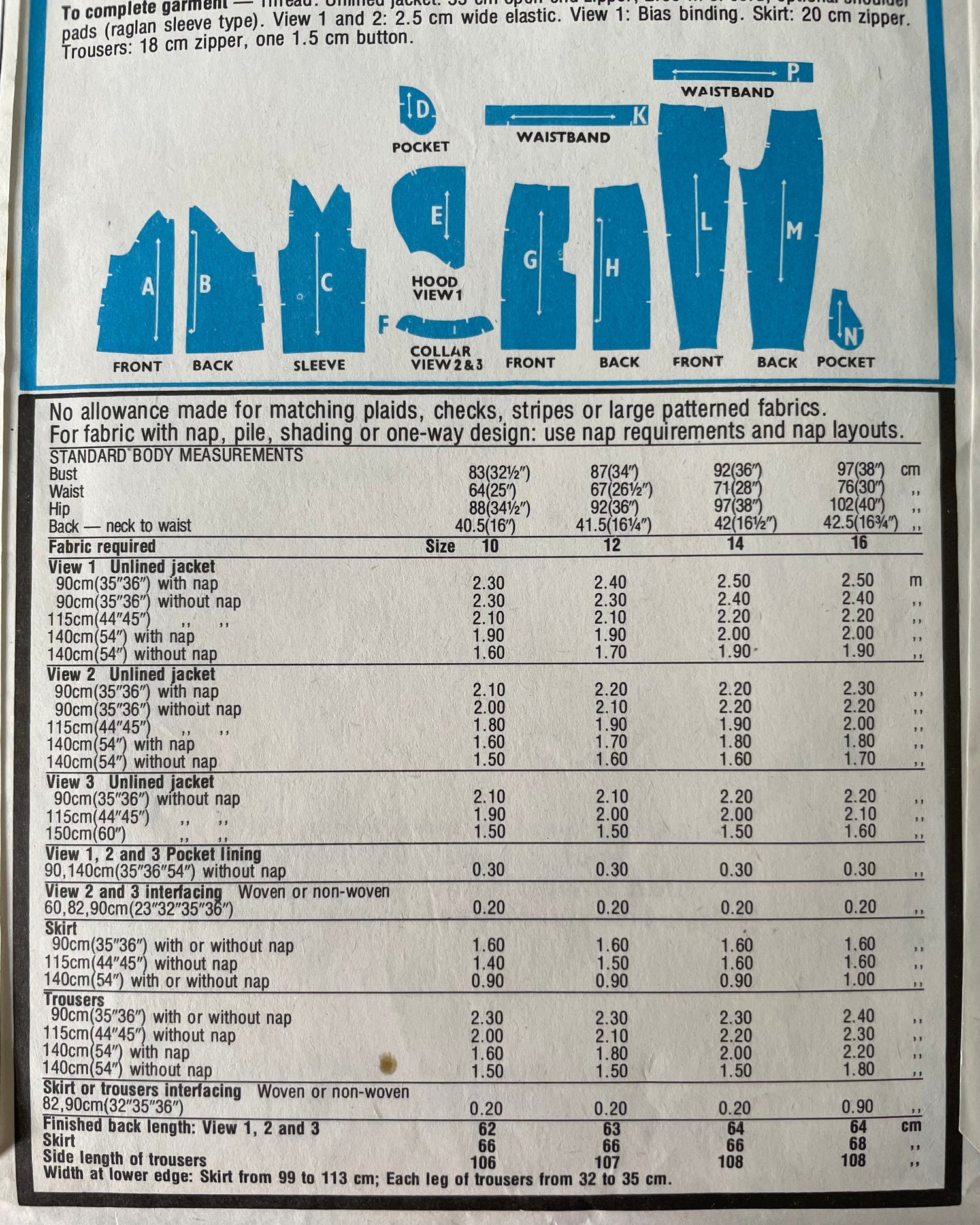 Style 3151 Womens Size 14 Jacket Trousers Skirt