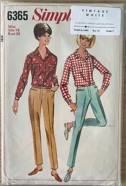 Simplicity 6365 Womens Size 16 Shirt Trousers