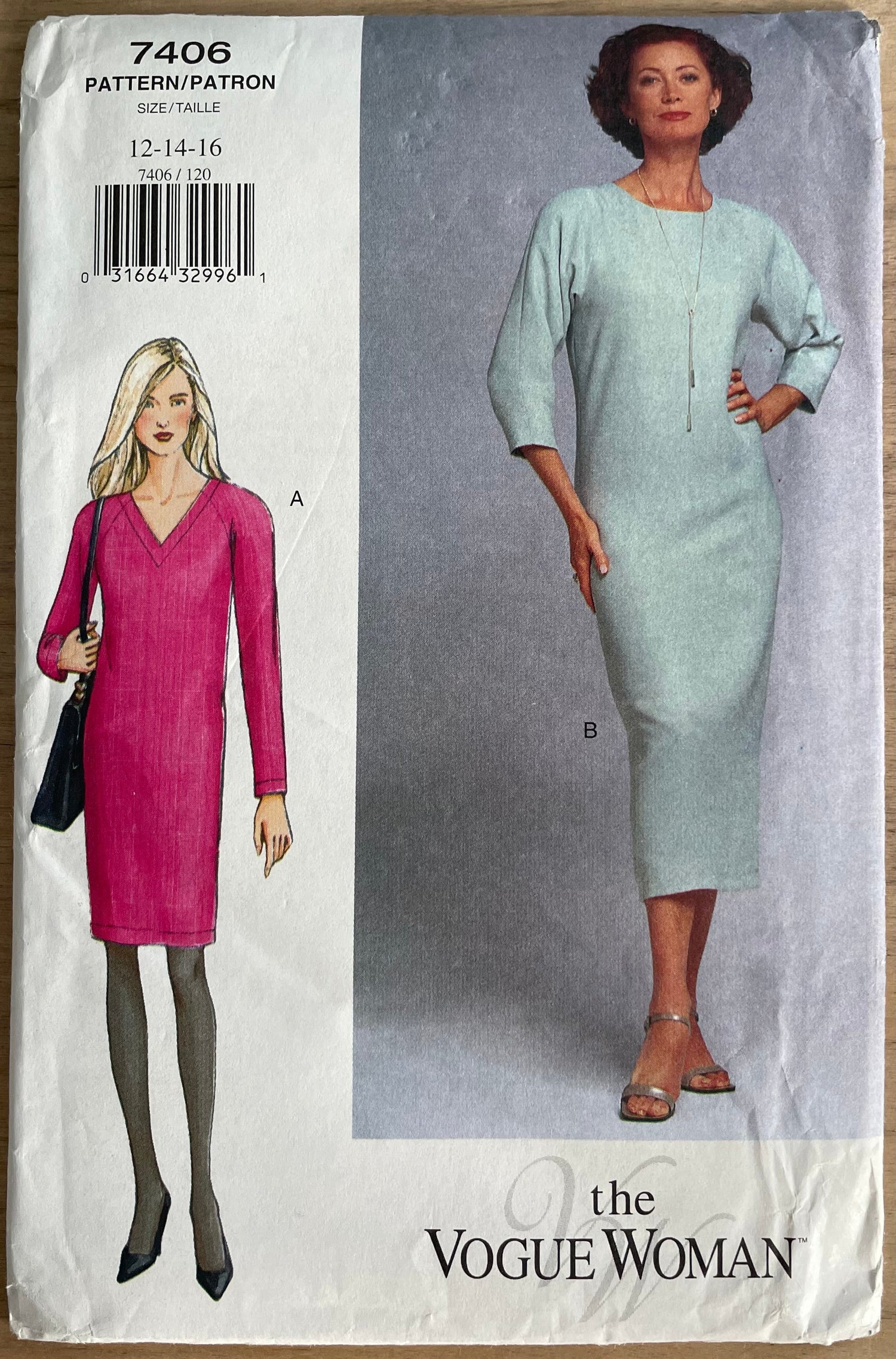 Vogue 7406 Womens Size 12-16 Petite Dress FF