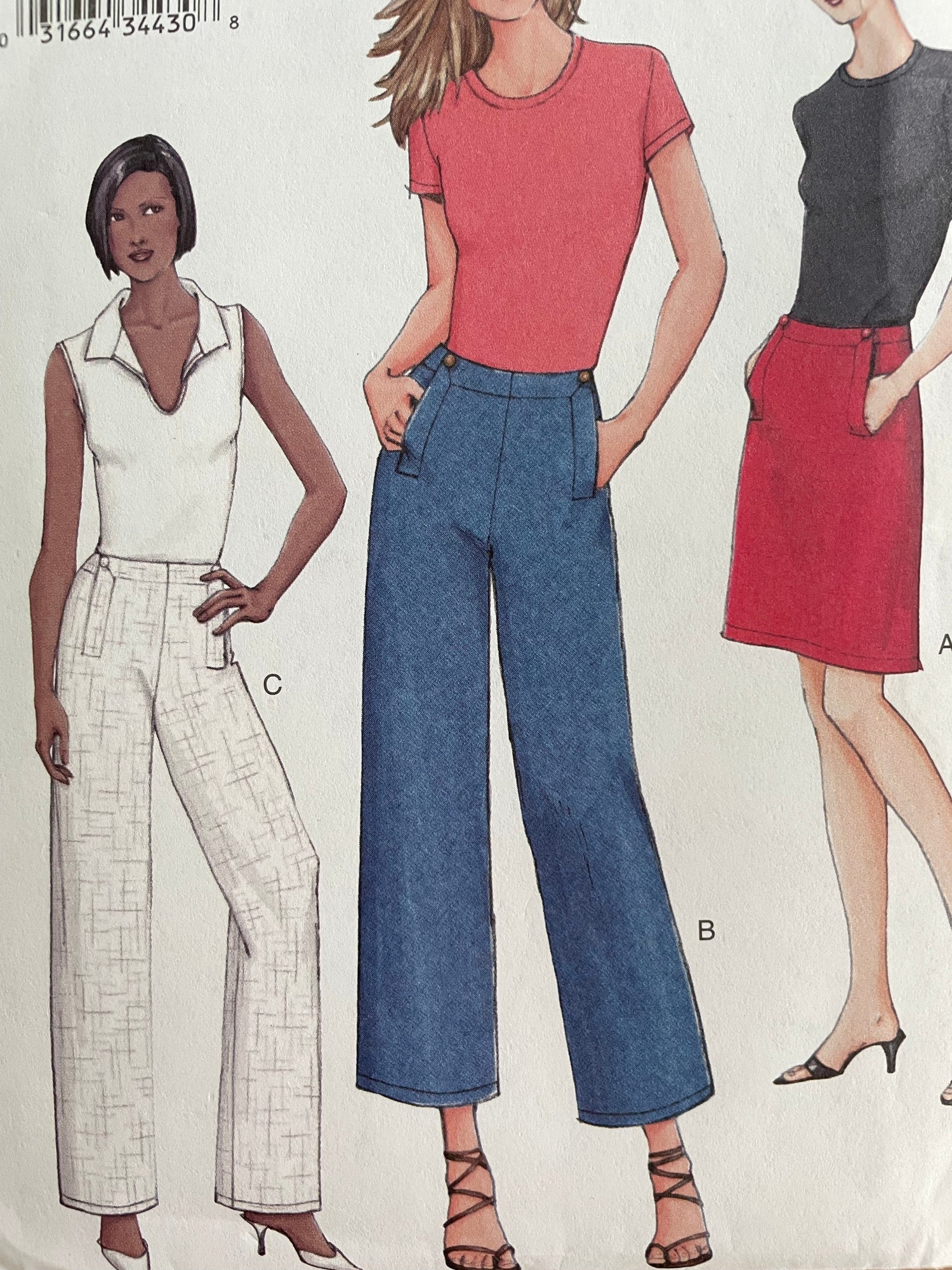 Vogue 7546 Womens Size 12-16 Trousers Skirt FF