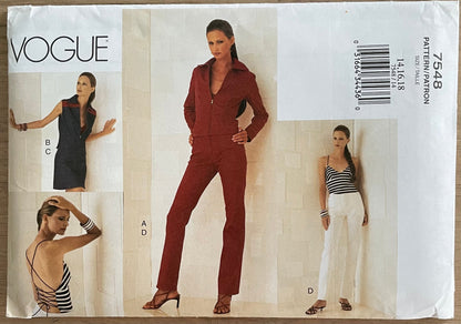Vogue 7548 Womens Size 14-18 Jacket Waistcoat Top Trousers FF