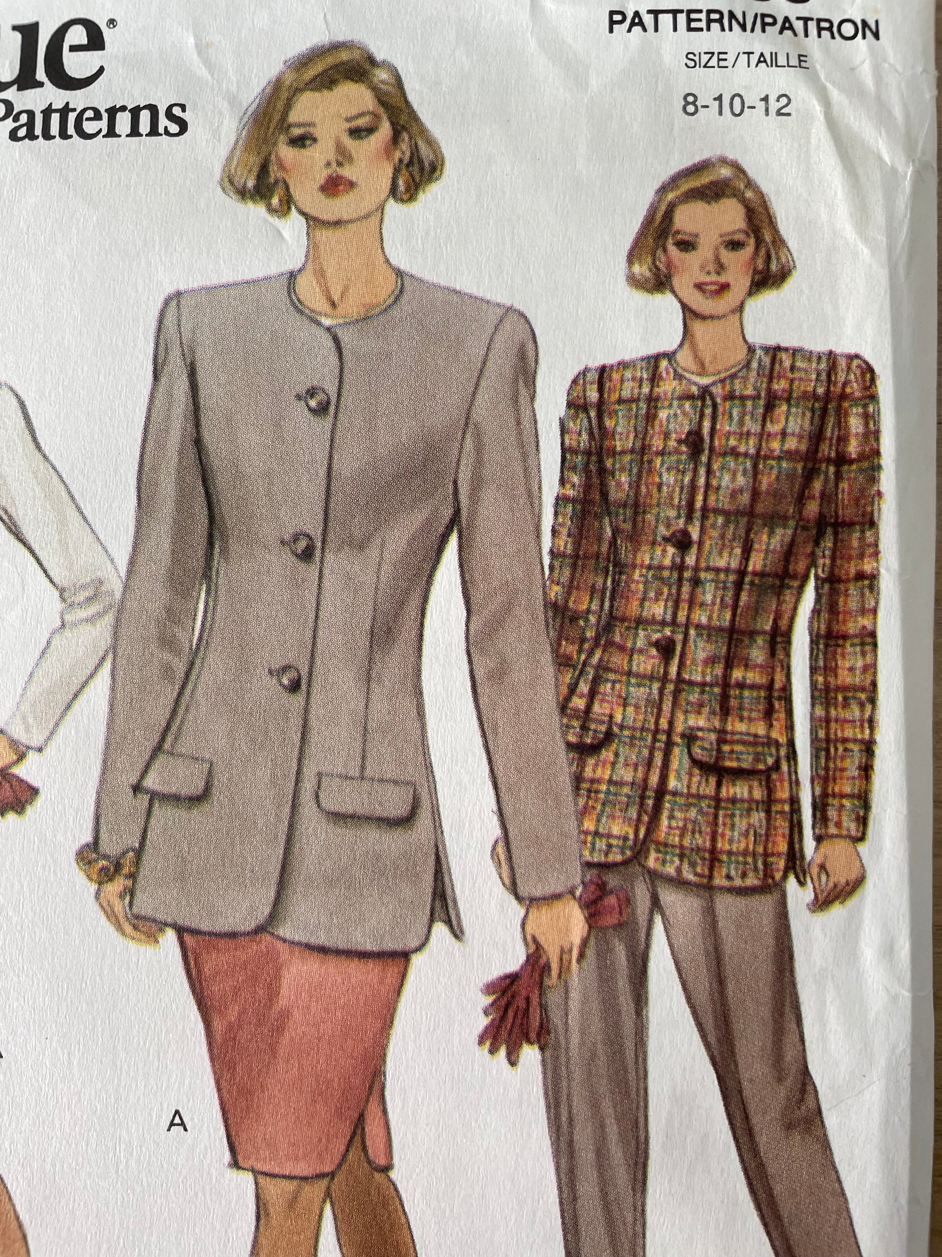 Vogue 8206 Womens Size 8-12 Top Jacket Skirt Trousers FF