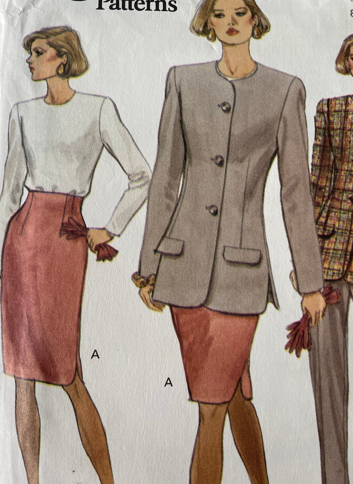 Vogue 8206 Womens Size 8-12 Top Jacket Skirt Trousers FF