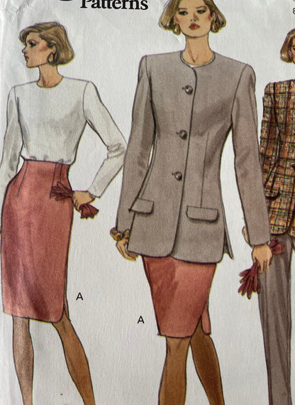 Vogue 8206 Womens Size 8-12 Top Jacket Skirt Trousers FF