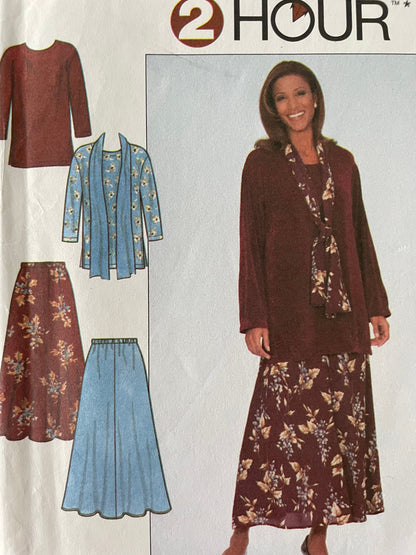 Simplicity 8226 Womens Size XS-M Top Skirt Trousers Scarf FF