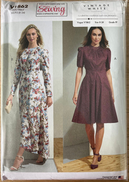 Vogue V1862 Womens Size 8-24 Dress FF