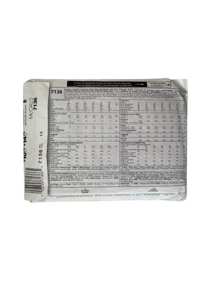 Butterick 9764 Womens Size 18 Dress