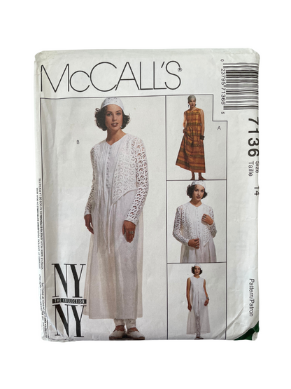 McCalls 7136 Womens Size 14 Dress FF