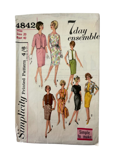 Simplicity 4842 Womens Size 20 Dress Jacket