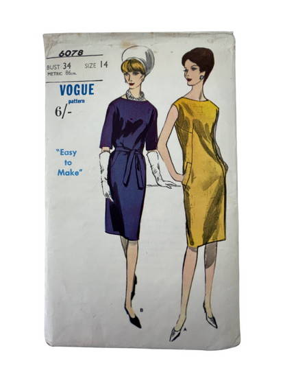 Vogue 6078 Womens Size 14 Dress