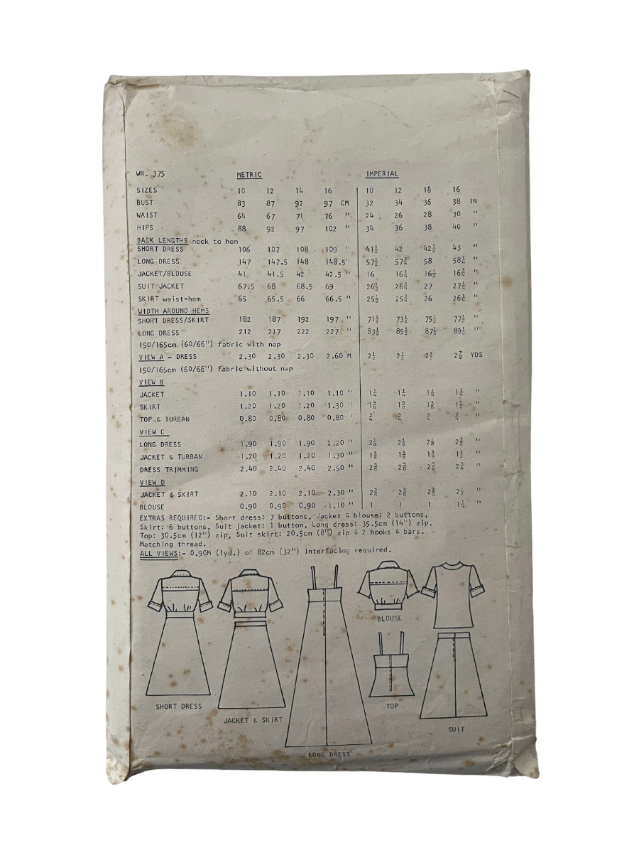 Womans Realm WR375 Mary Quant Size 14 Top Skirt Dress FF