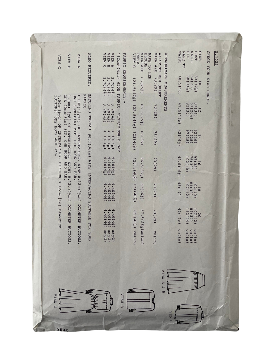 Womans Weekly B1022 Womens Size 10-20 Top Skirt Dress FF