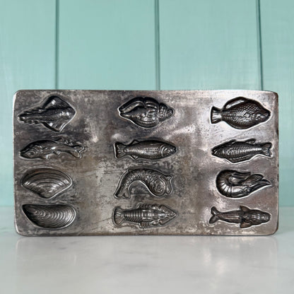 Antique French Létang Fils Fish &amp; Shellfish Chocolate Mould – No. 4144