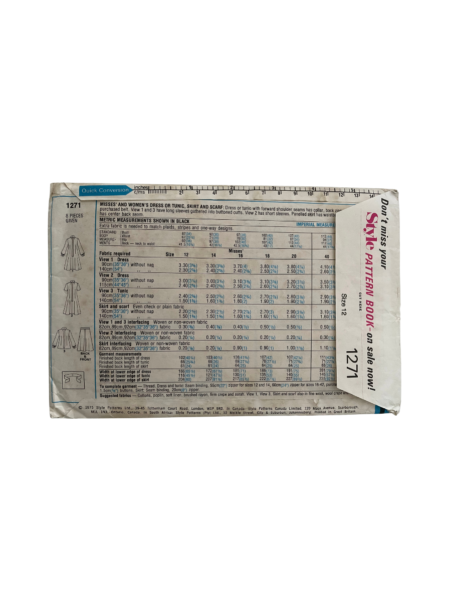 Style 1271 Womens Size 12 Dress Top Skirt