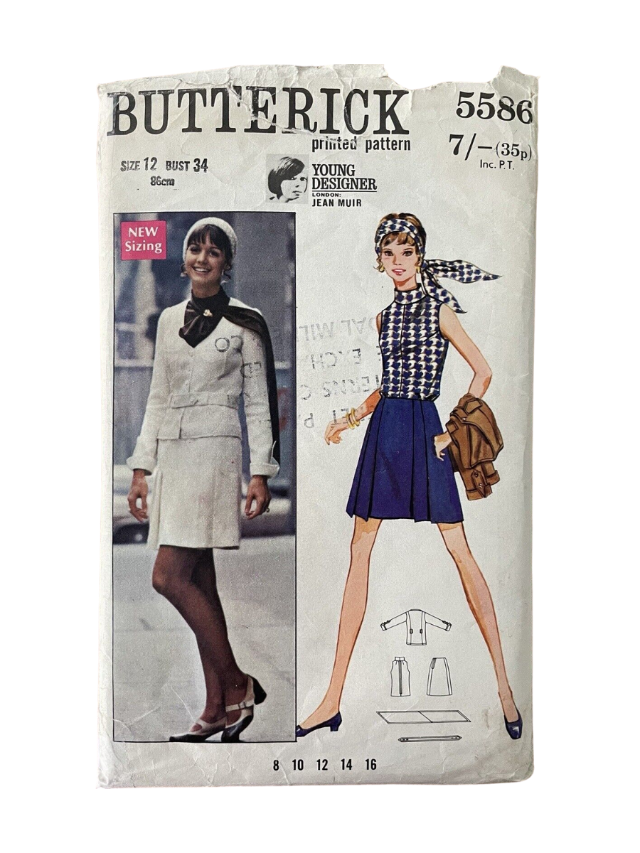Butterick 5586 Womens Size 12 Skirt Jacket Blouse Jean Muir *