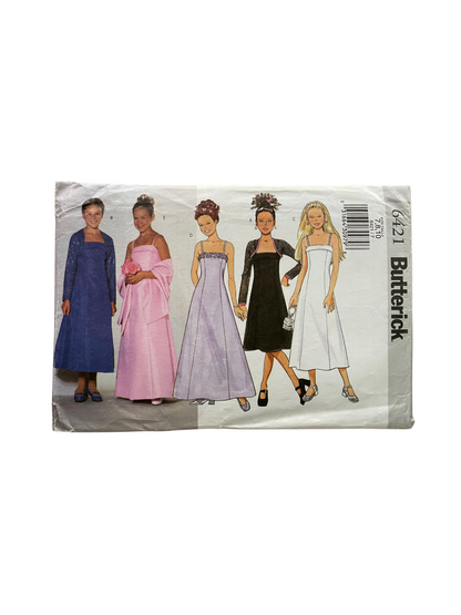 Butterick 6421 Childs Size 7-10 Prom Bridesmaid Dress *